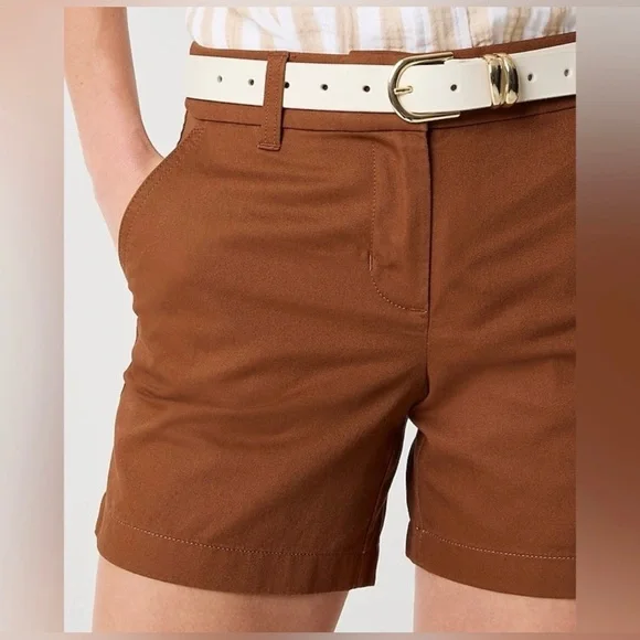 J. Crew Women’s Classic Chino 5” Inseam 100% Cotton Antique Oak Brown Size 4 NWT - Picture 1 of 16